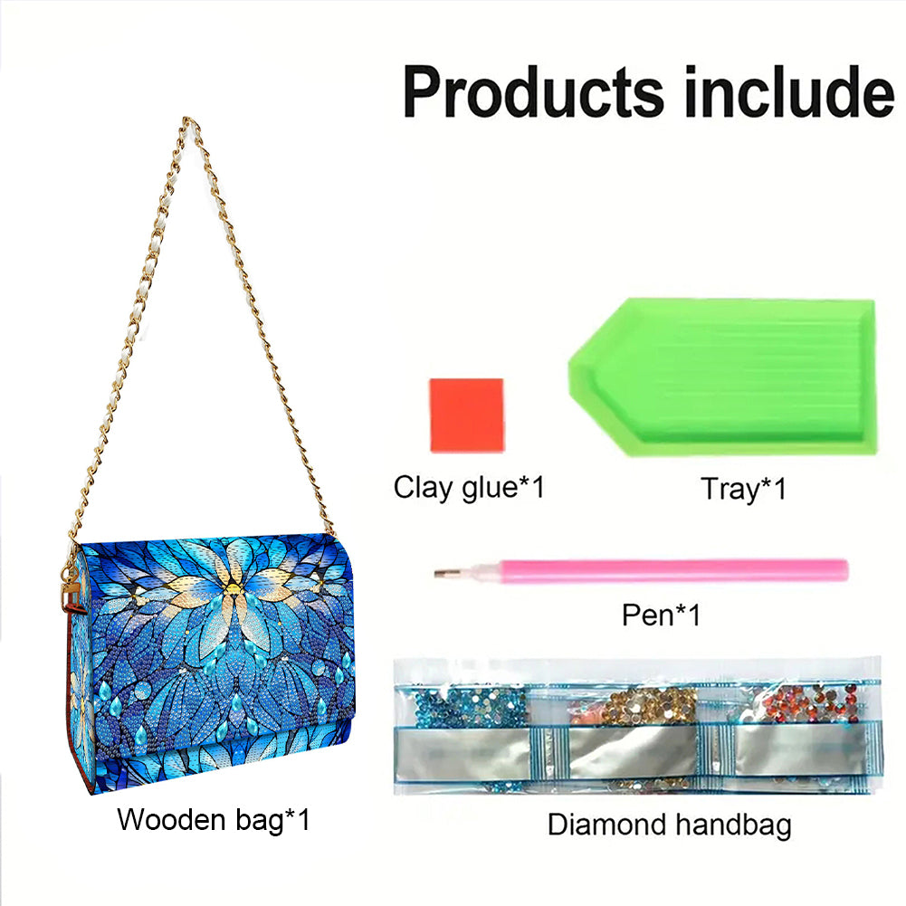 DIY Diamond Art Wooden Coin Pouch 5D Diamond Painting Crystal Rhinestone Purse