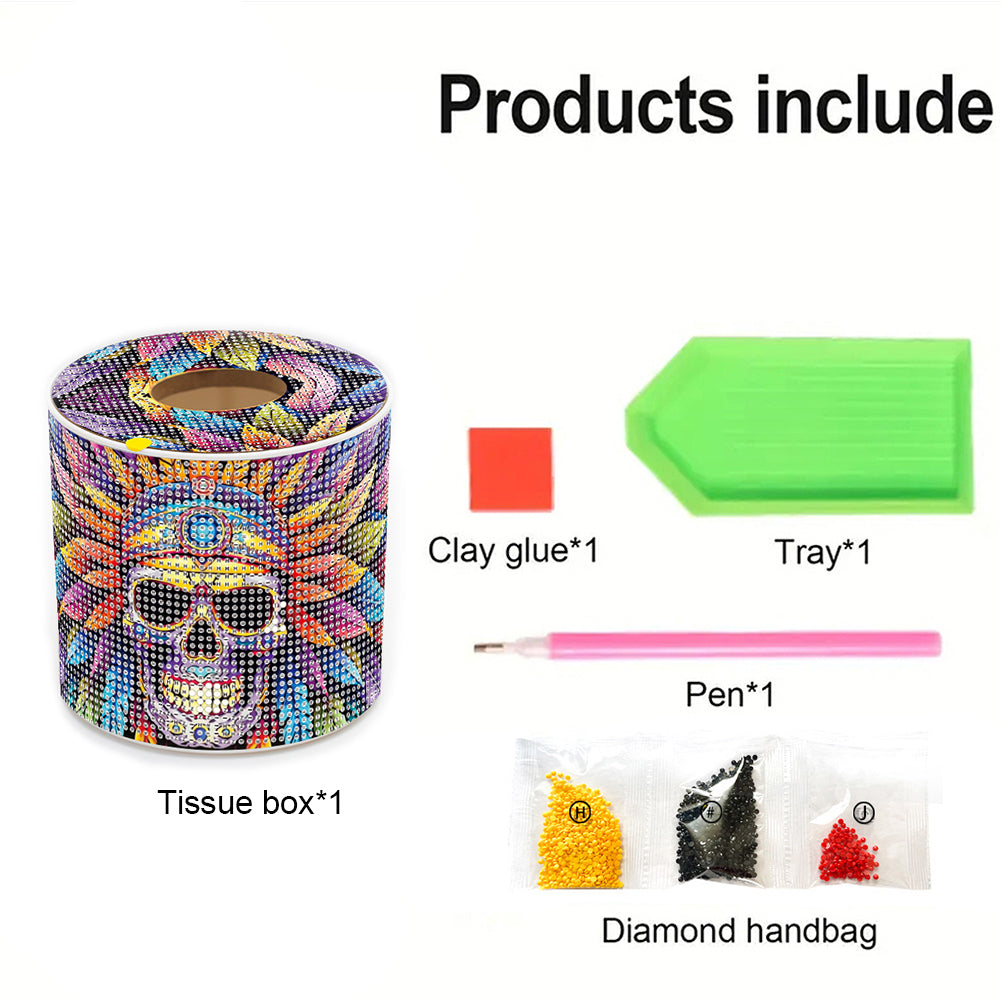 DIY Diamond Painting Handmade Tissue Holder Rhinestones Decorative Tissue Box