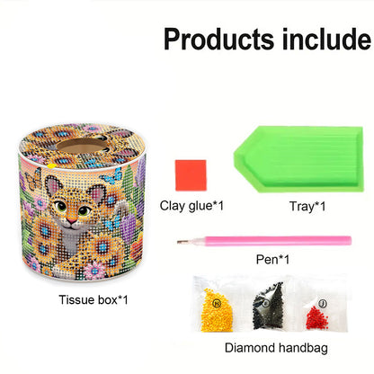 DIY Diamond Painting Handmade Tissue Holder Rhinestones Decorative Tissue Box