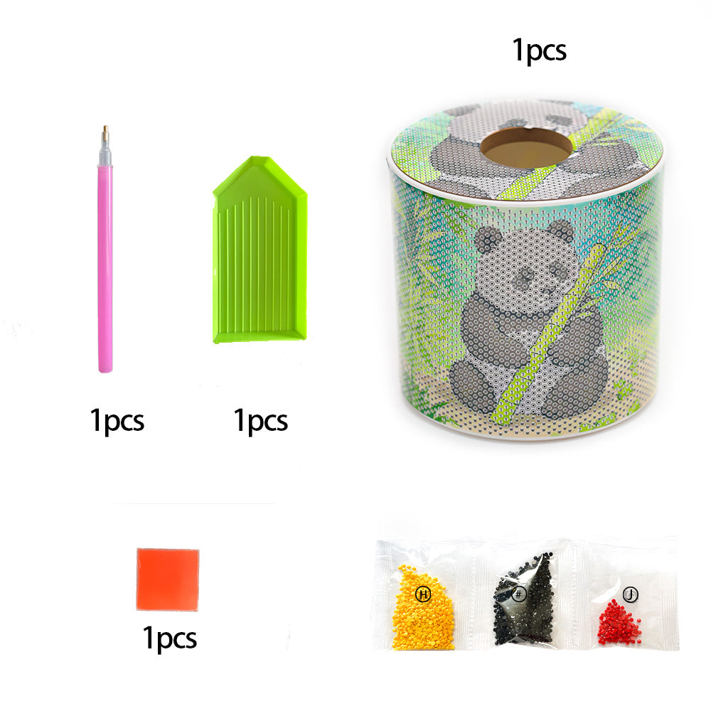 Bamboo DIY Diamond Painting Handmade Tissue Holder Rhinestones Decor Tissue Box