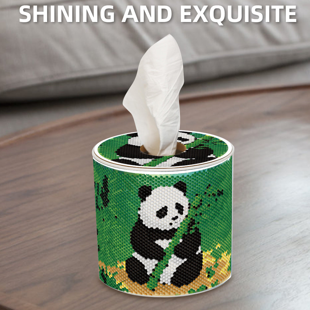 Bamboo DIY Diamond Painting Handmade Tissue Holder Rhinestones Decor Tissue Box