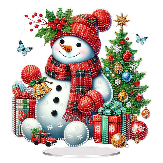 2D Flat Print Xmas DIY Acrylic Desktop Diamond Art Kits Bedroom Table Decoration