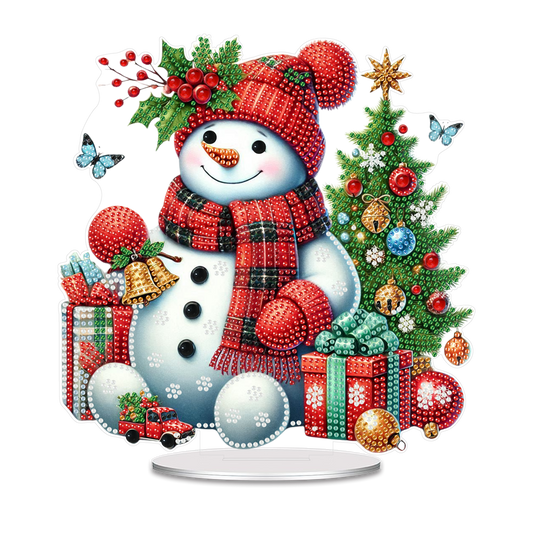 2D Flat Print Xmas DIY Acrylic Desktop Diamond Art Kits Bedroom Table Decoration