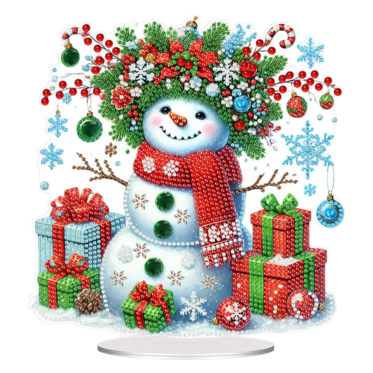 2D Flat Print Xmas DIY Acrylic Desktop Diamond Art Kits Bedroom Table Decoration