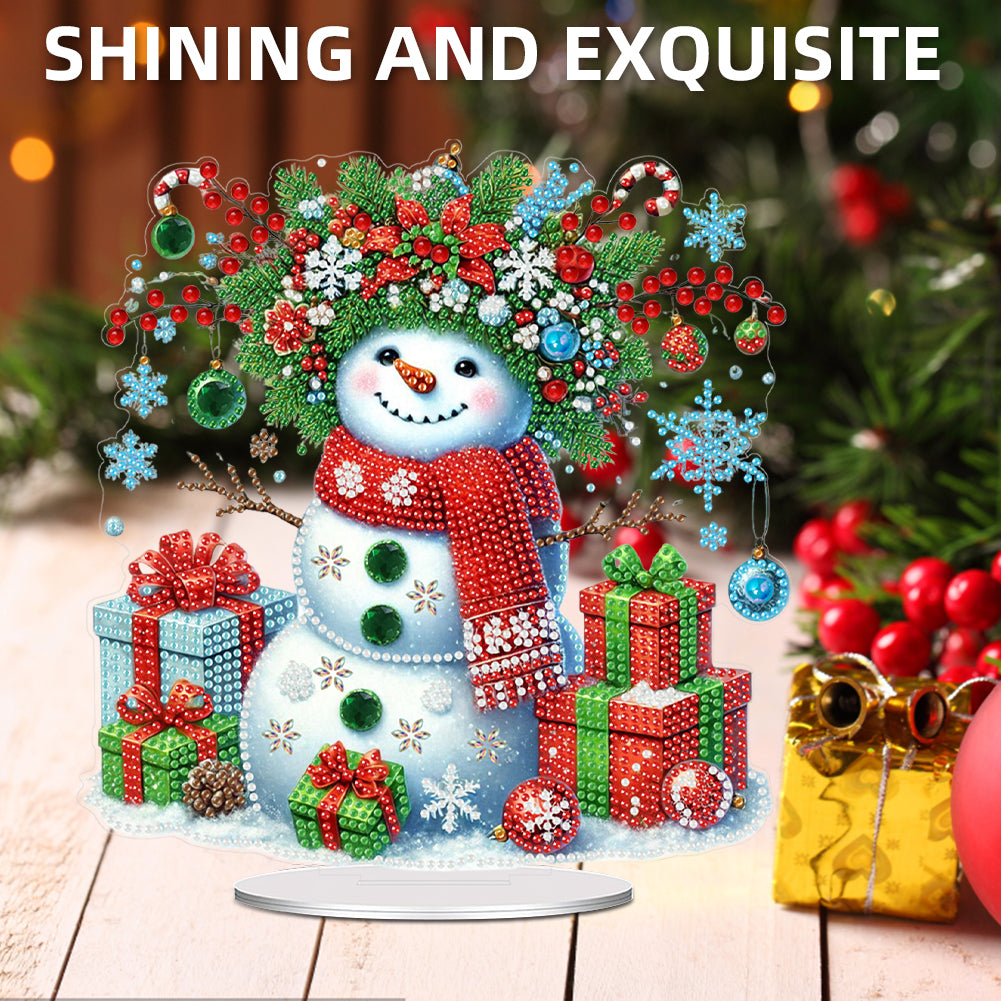 2D Flat Print Xmas DIY Acrylic Desktop Diamond Art Kits Bedroom Table Decoration