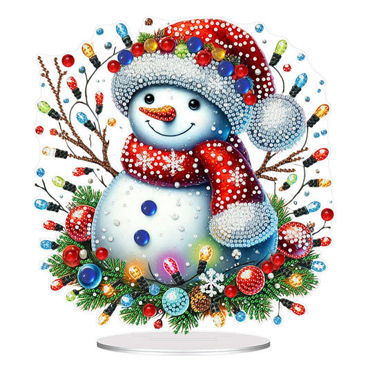 2D Flat Print Xmas DIY Acrylic Desktop Diamond Art Kits Bedroom Table Decoration