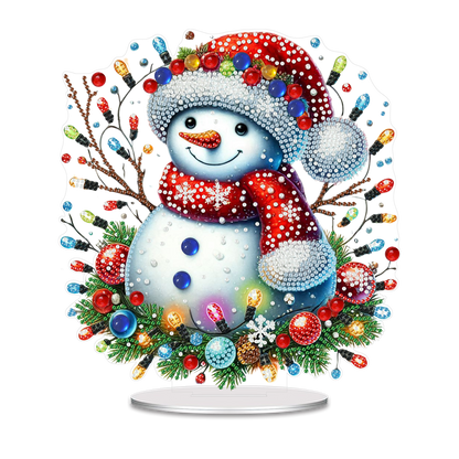 2D Flat Print Xmas DIY Acrylic Desktop Diamond Art Kits Bedroom Table Decoration