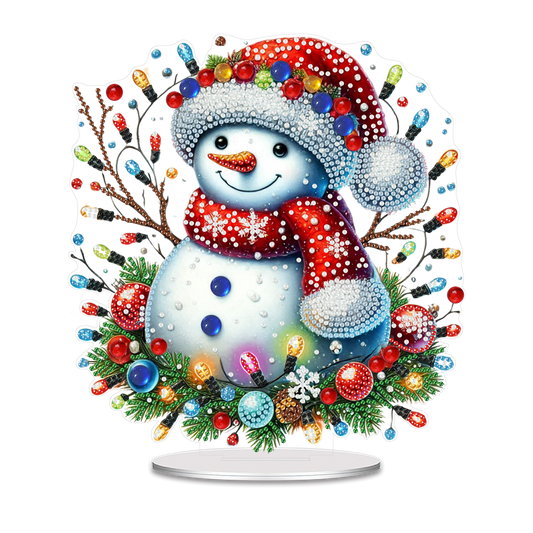 2D Flat Print Xmas DIY Acrylic Desktop Diamond Art Kits Bedroom Table Decoration