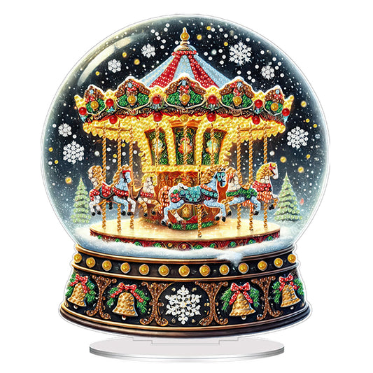 2D Flat Print Xmas DIY Acrylic Desktop Diamond Art Kits Bedroom Table Decoration
