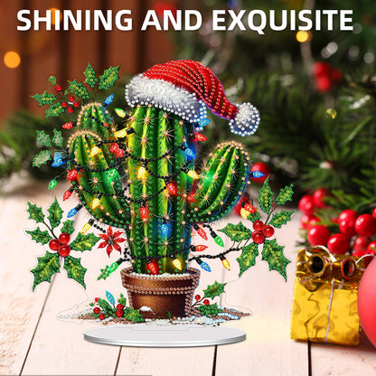 2D Flat Print Xmas DIY Acrylic Desktop Diamond Art Kits Bedroom Table Decoration