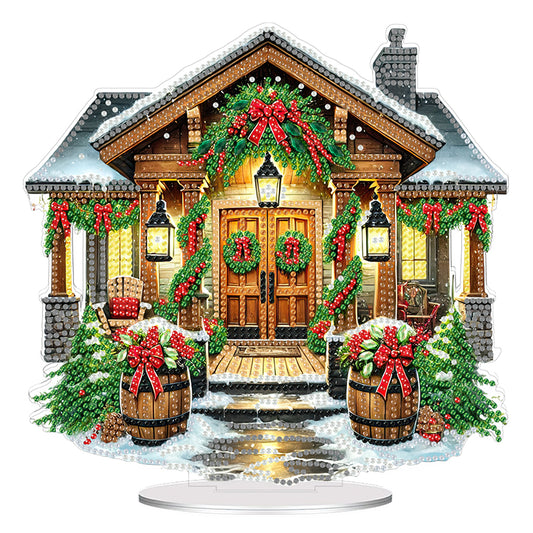 2D Flat Print Xmas DIY Acrylic Desktop Diamond Art Kits Bedroom Table Decoration