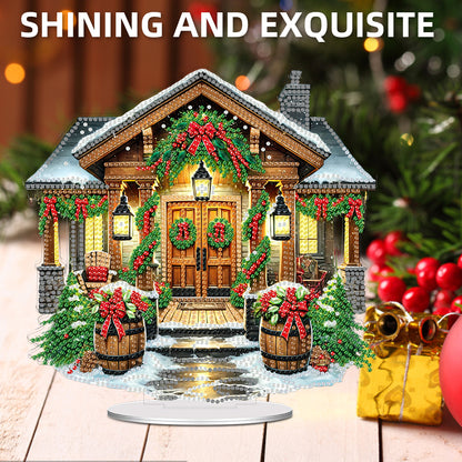2D Flat Print Xmas DIY Acrylic Desktop Diamond Art Kits Bedroom Table Decoration