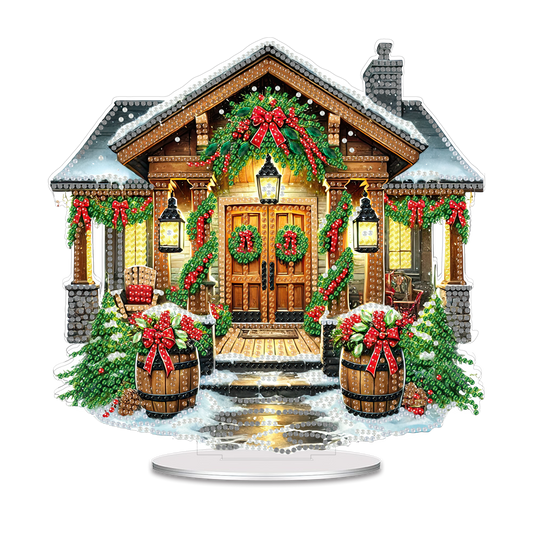 2D Flat Print Xmas DIY Acrylic Desktop Diamond Art Kits Bedroom Table Decoration