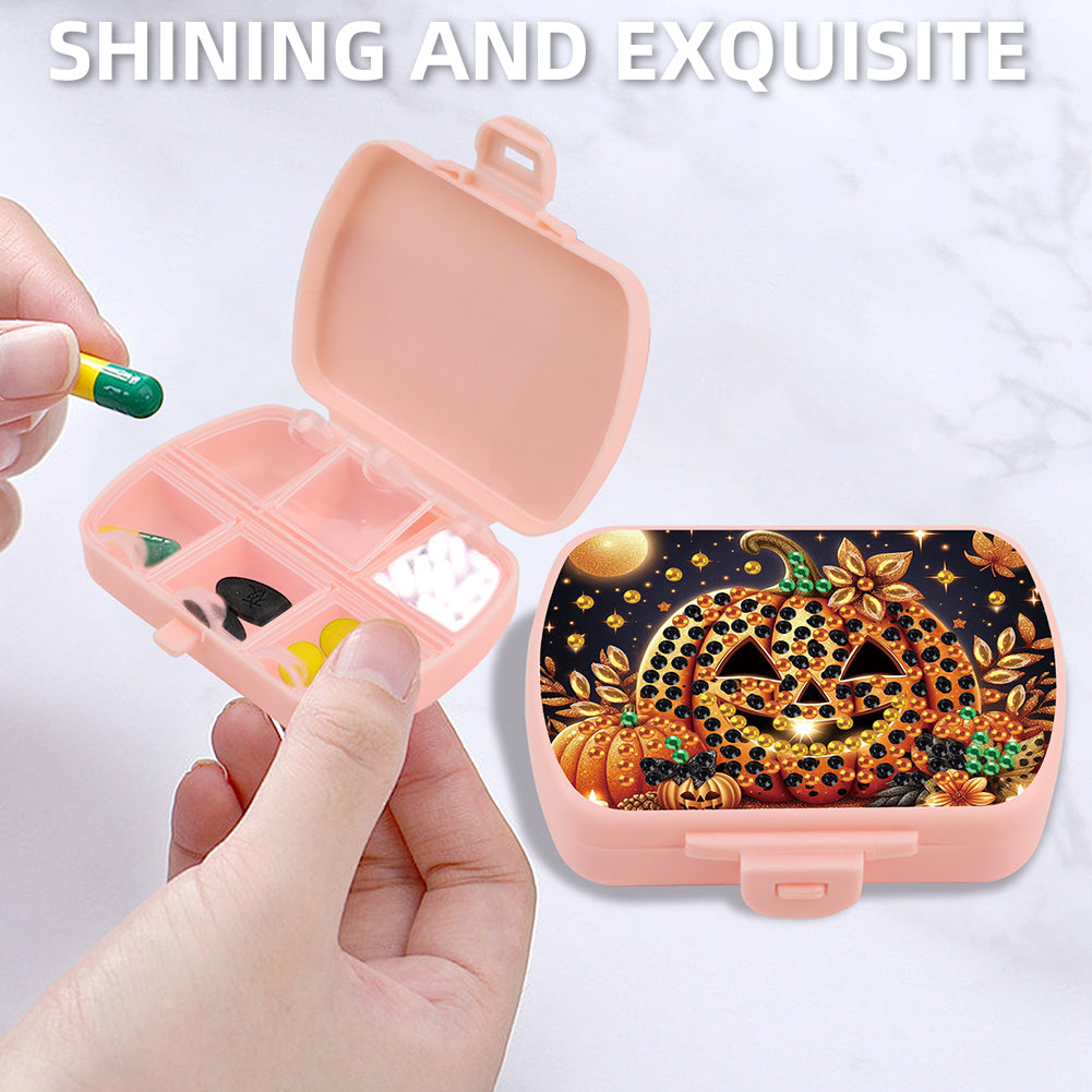 2Pcs 5D DIY Animal Theme Diamond Art Pill Storage Case Rhinestone Pill Organizer