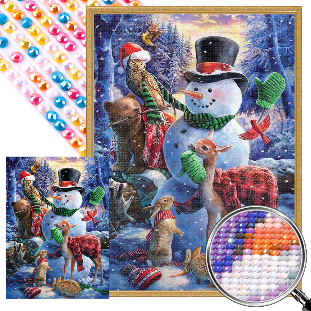 Christmas Snowman - Full Round Drill Diamond Painting 40*54CM