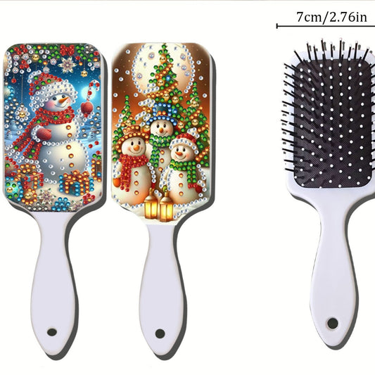 2pcs Crystal Diamond Hair Brush DIY Craft Supplies Crystal Air Cushion for Women