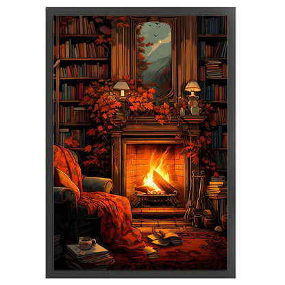 Fireplace By The Window - 11CT Stamped Cross Stitch 40*60CM