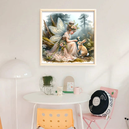 Forest Fairy And Rabbit - 14CT Stamped Cross Stitch 40*40CM