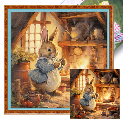 Kitchen Rabbit - 14CT Stamped Cross Stitch 40*40CM