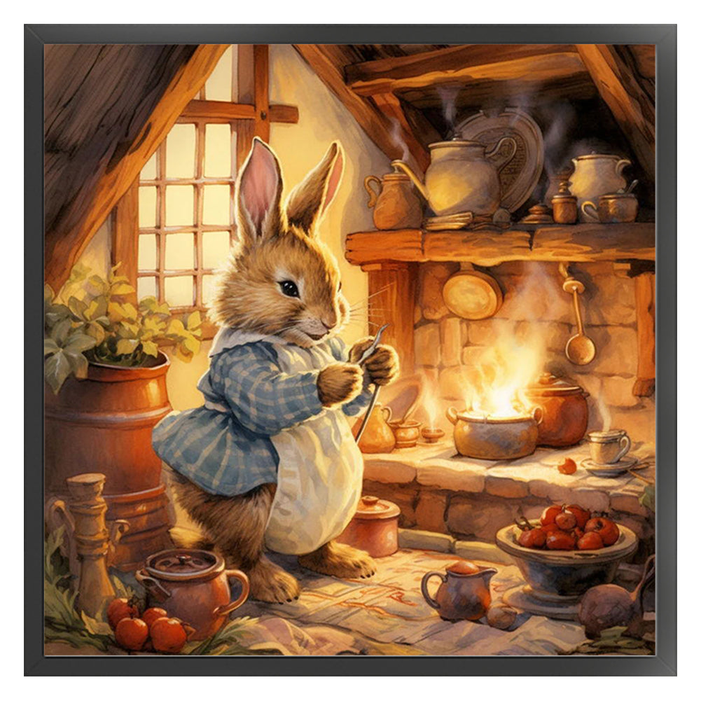 Kitchen Rabbit - 14CT Stamped Cross Stitch 40*40CM