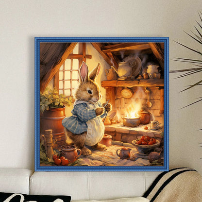 Kitchen Rabbit - 14CT Stamped Cross Stitch 40*40CM