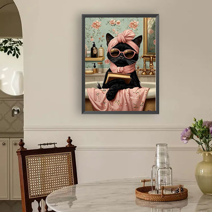 Rich Black Cat - Full Round Drill Diamond Painting 30*40CM