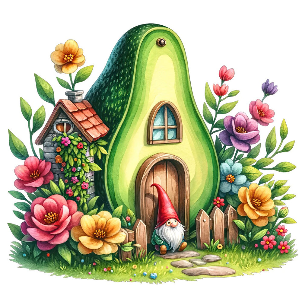 Avocado House - Full Round Drill Diamond Painting 40*40CM