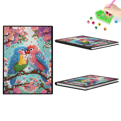 5D DIY Diamond Art Painting Notebook Kit Crystal Notepad Sketchbook for Birthday