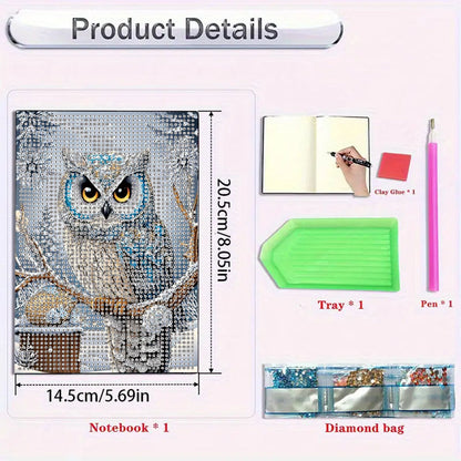 5D DIY Diamond Art Painting Notebook Kit Crystal Notepad Sketchbook for Birthday