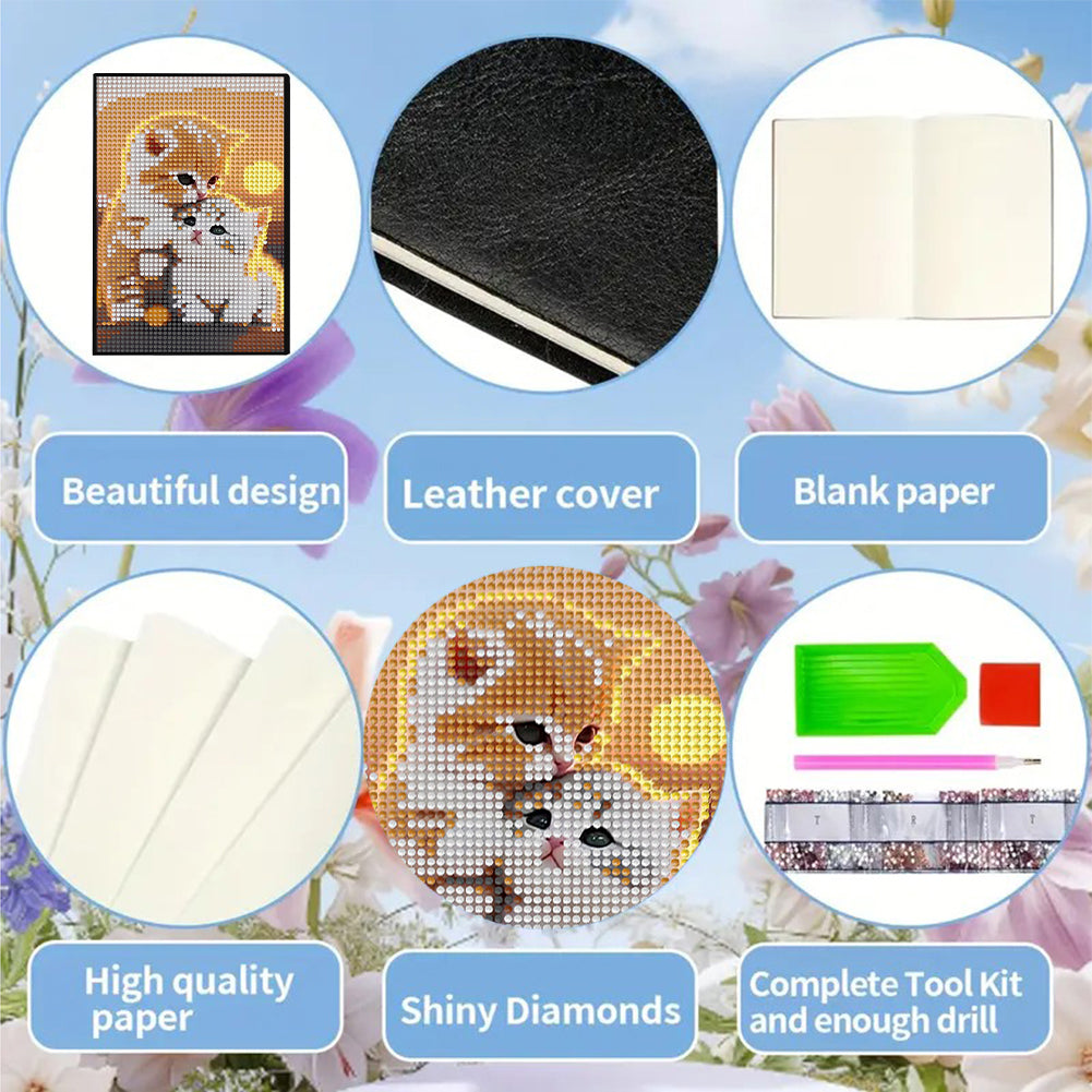 5D DIY Diamond Art Painting Notebook Kit Crystal Notepad Sketchbook for Birthday