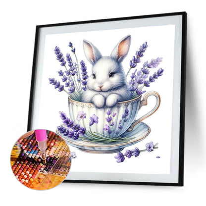 Rabbit And Lavender - Full Round Drill Diamond Painting 40*40CM