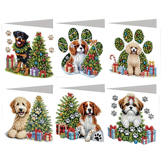 6PCS DIY Diamond Art Greeting Cards Xmas Designs Diamond Art Handmade Cards