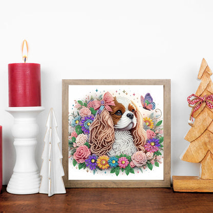 Flower Puppy - Special Shaped Drill Diamond Painting 30*30CM