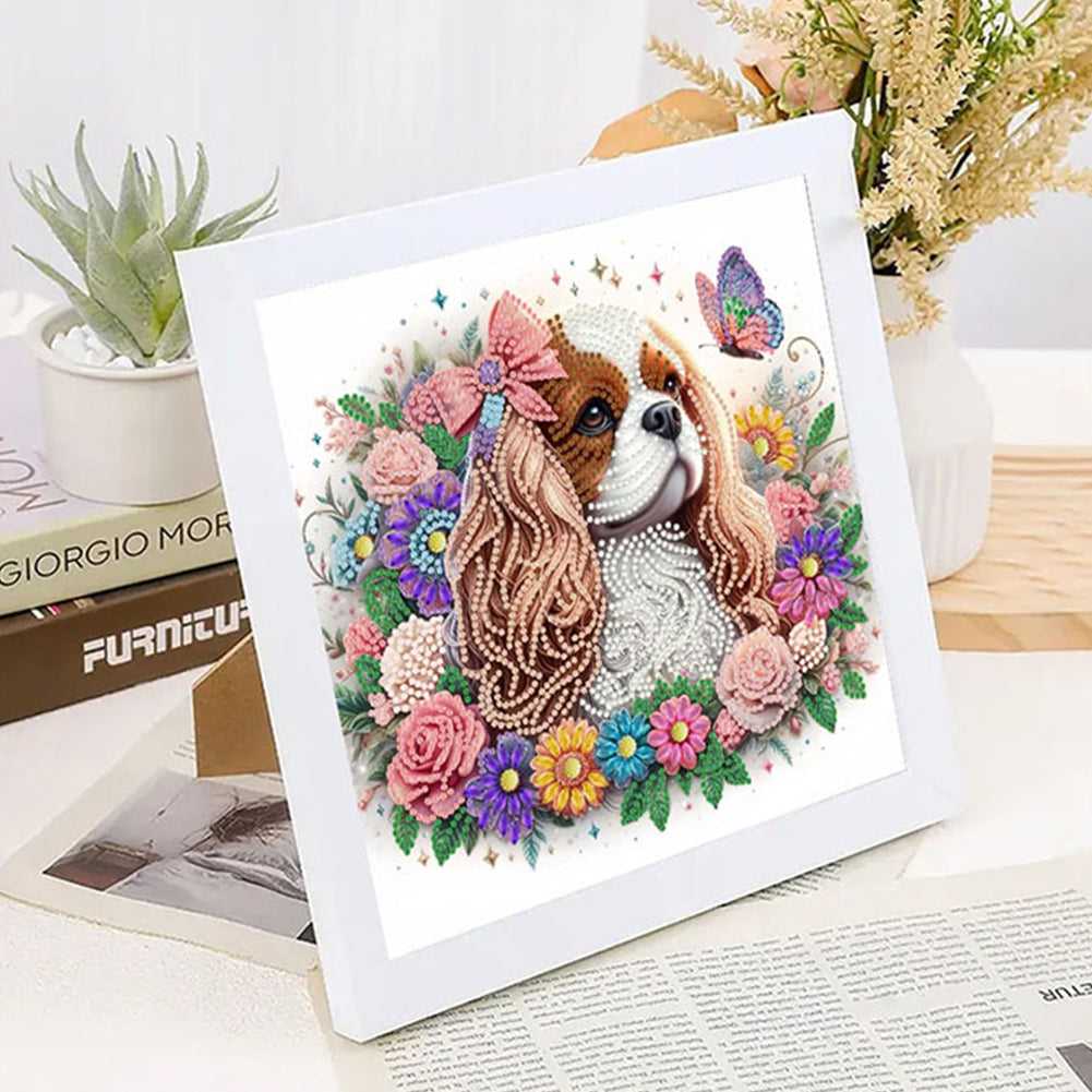 Flower Puppy - Special Shaped Drill Diamond Painting 30*30CM