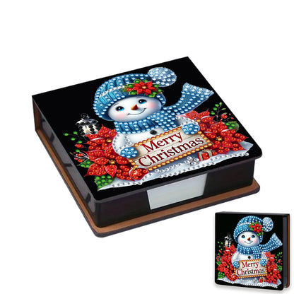 5D DIY Leather Xmas Diamond Painting Notecard Box Gem Art Sticky Note Holder