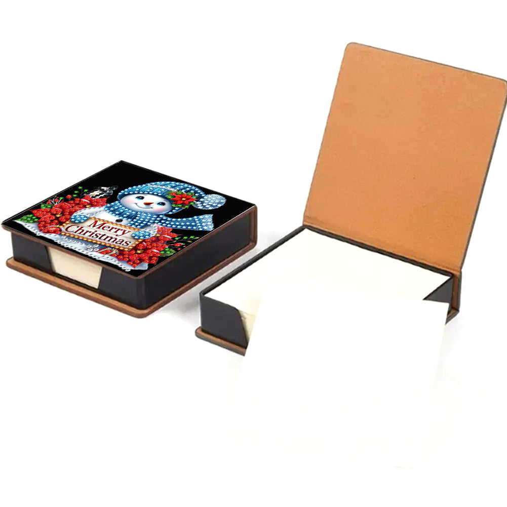 5D DIY Leather Xmas Diamond Painting Notecard Box Gem Art Sticky Note Holder