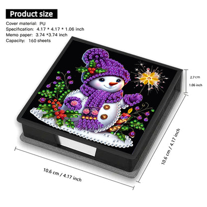 5D DIY Leather Xmas Diamond Painting Notecard Box Gem Art Sticky Note Holder
