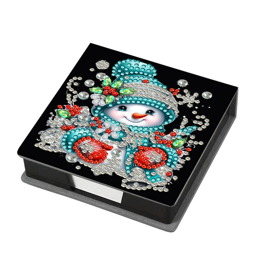 5D DIY Leather Xmas Diamond Painting Notecard Box Gem Art Sticky Note Holder
