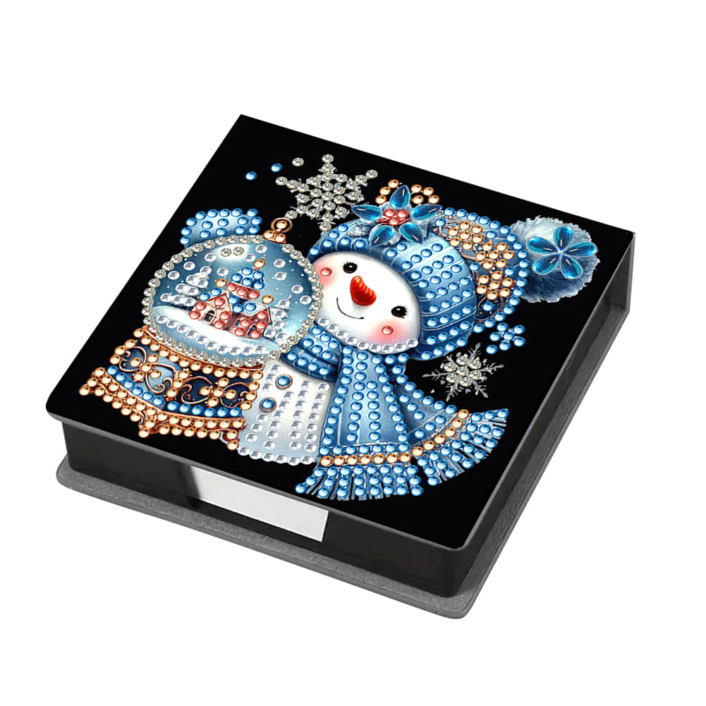 5D DIY Leather Xmas Diamond Painting Notecard Box Gem Art Sticky Note Holder