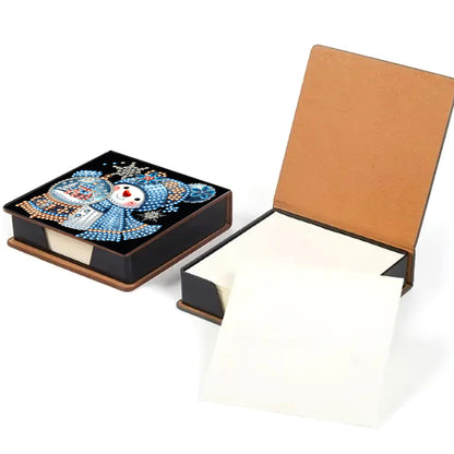 5D DIY Leather Xmas Diamond Painting Notecard Box Gem Art Sticky Note Holder