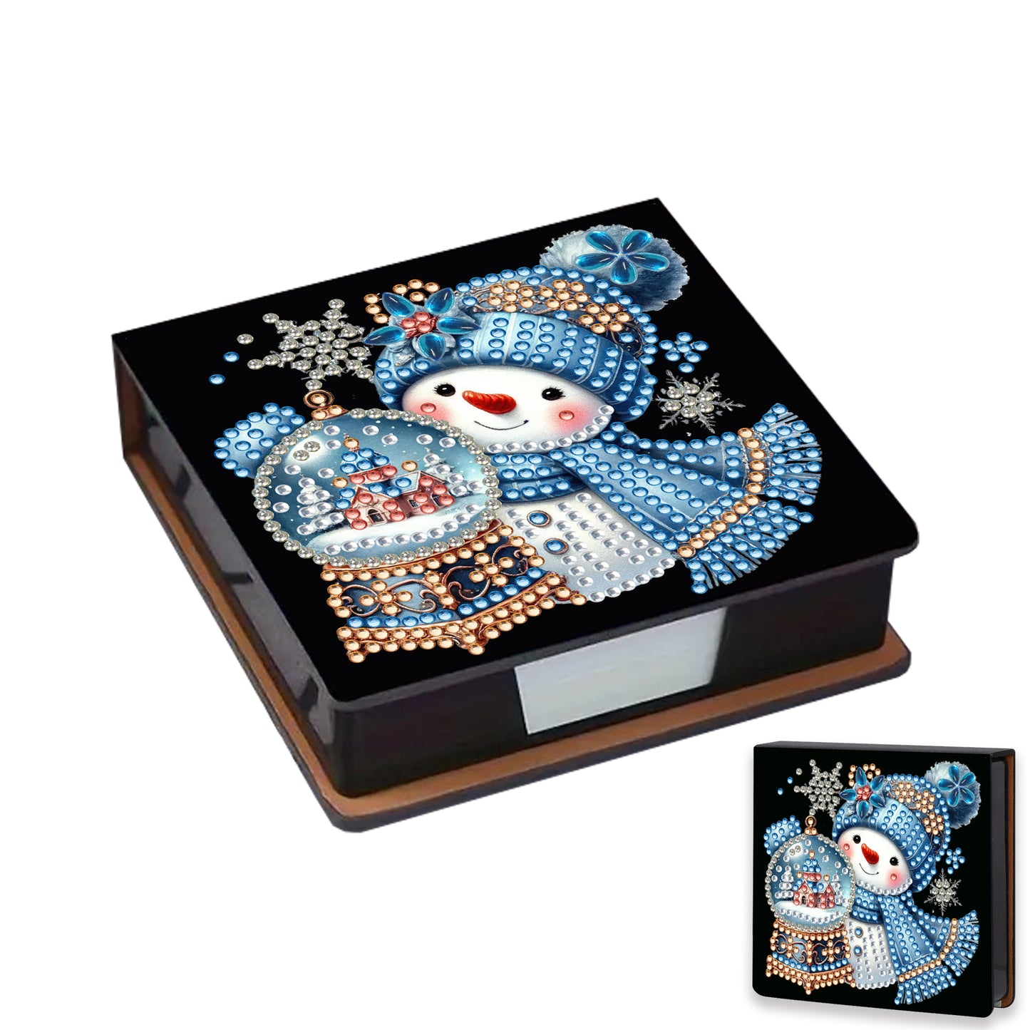 5D DIY Leather Xmas Diamond Painting Notecard Box Gem Art Sticky Note Holder