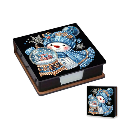 5D DIY Leather Xmas Diamond Painting Notecard Box Gem Art Sticky Note Holder