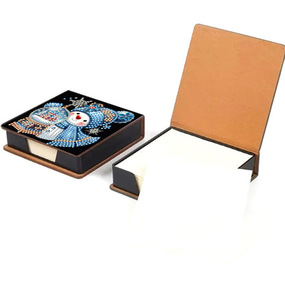 5D DIY Leather Xmas Diamond Painting Notecard Box Gem Art Sticky Note Holder