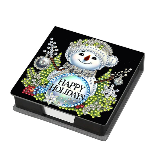 5D DIY Leather Xmas Diamond Painting Notecard Box Gem Art Sticky Note Holder
