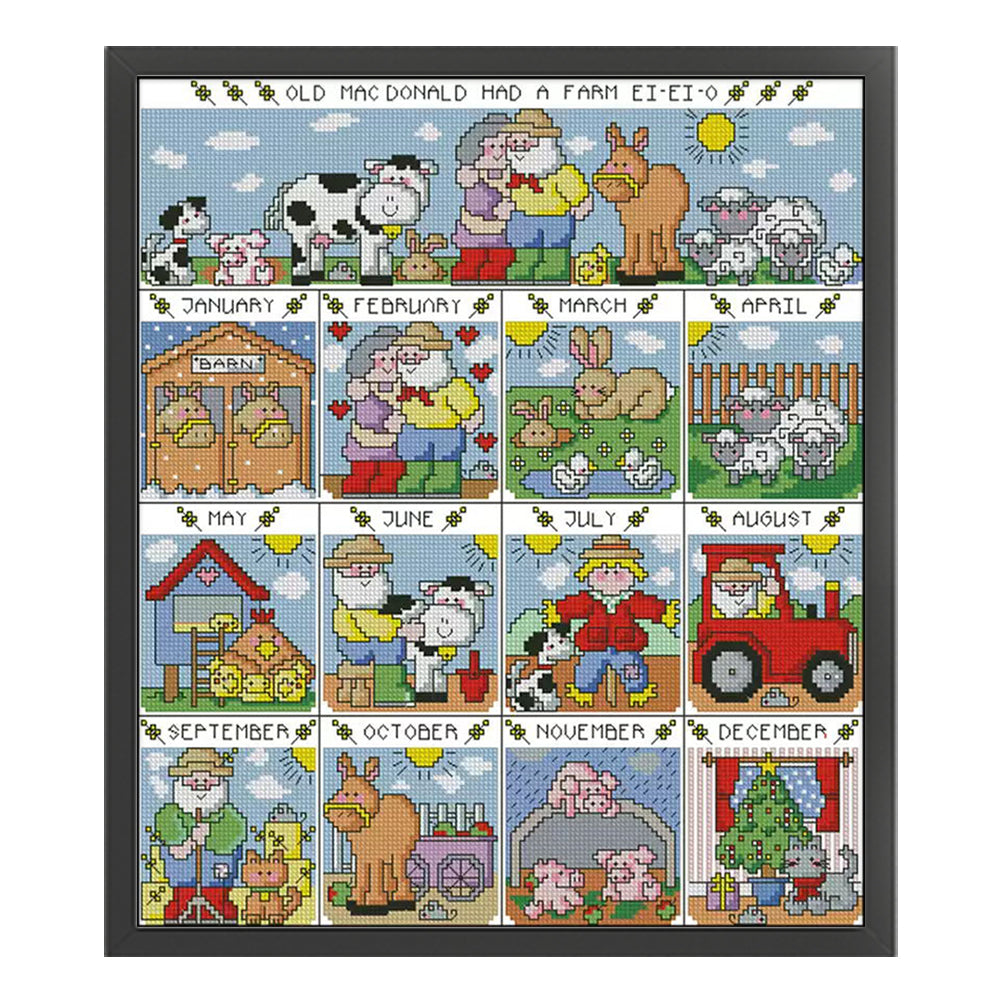Grandpa'S Manor - 14CT Stamped Cross Stitch 40*45CM (Fairy Brand)
