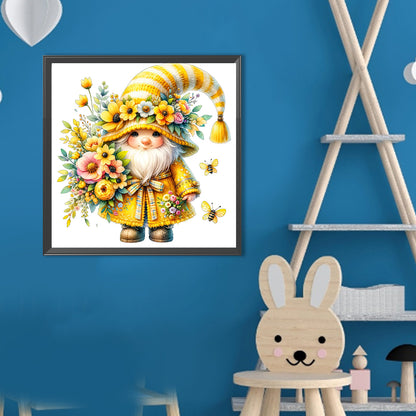 Gnome And Flower - Full Round Drill Diamond Painting 40*40CM