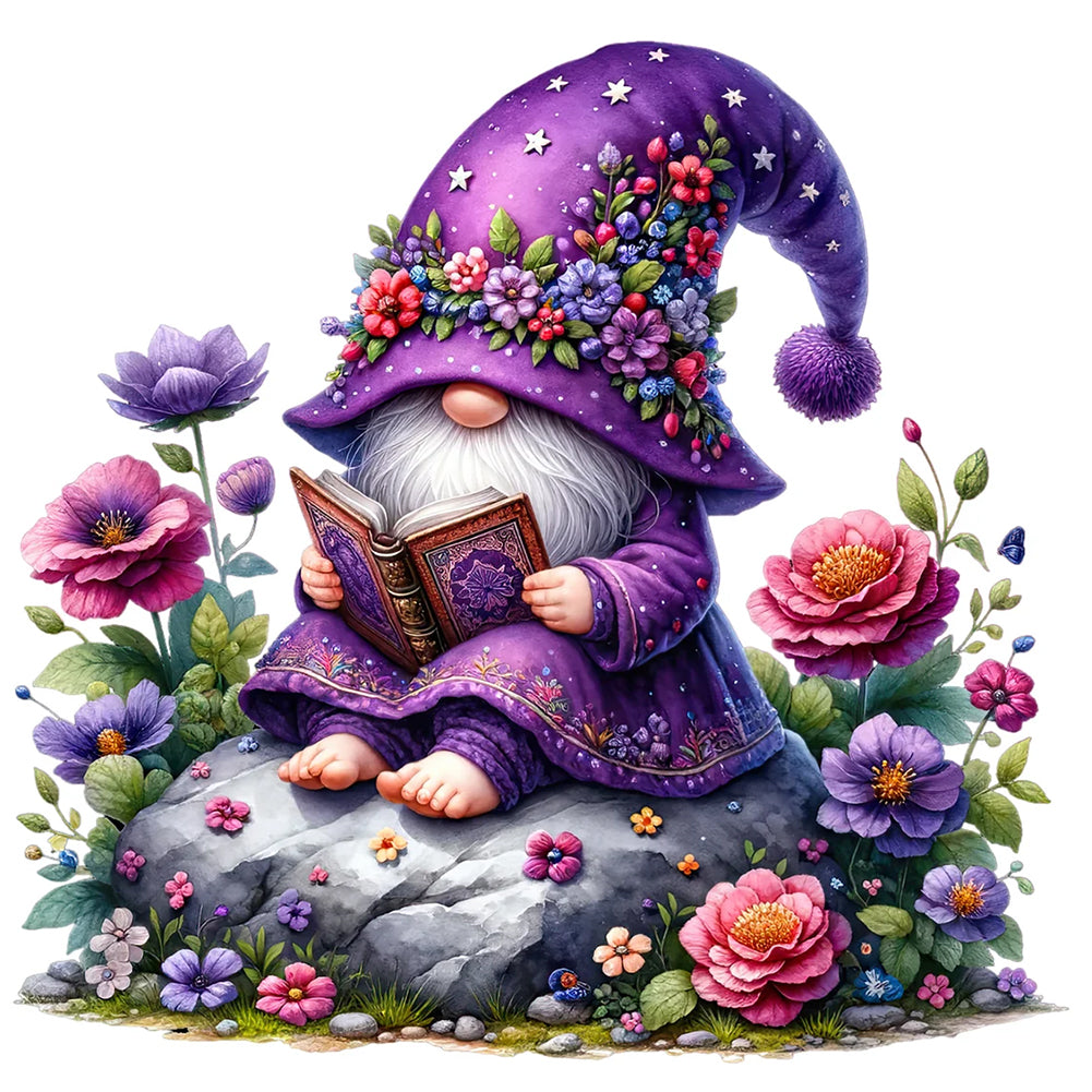 Reading Gnome - Full Round Drill Diamond Painting 40*40CM