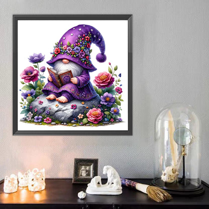 Reading Gnome - Full Round Drill Diamond Painting 40*40CM