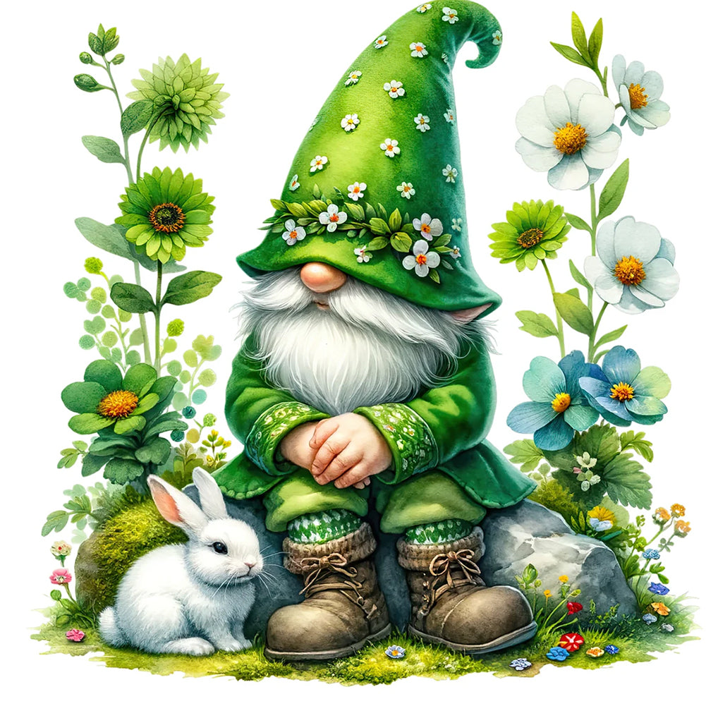 Green Gnome - Full Round Drill Diamond Painting 40*40CM
