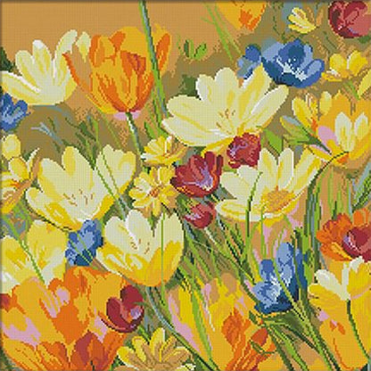 Beautiful Tulips - 14CT Stamped Cross Stitch 50*50CM (Xiaobai Brand)